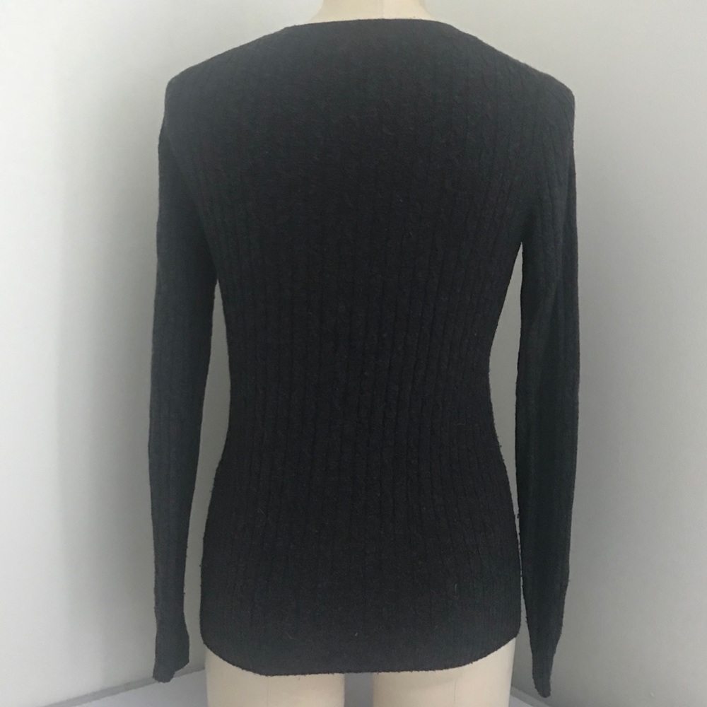 J Crew Cambridge Cable Crewneck Sweater, Gray, XS - Picture 4 of 8